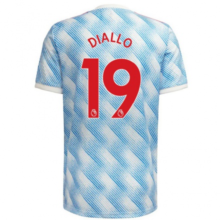 Herren Fußball Amad Diallo #19 Blau Weiss Auswärtstrikot Trikot 2021/22 T-Shirt