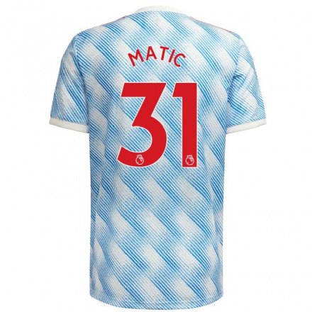 Herren Fußball Nemanja Matic #31 Blau Weiss Auswärtstrikot Trikot 2021/22 T-Shirt
