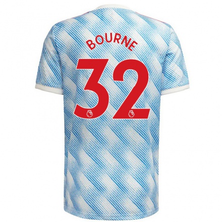 Herren Fußball Tara Bourne #32 Blau Weiss Auswärtstrikot Trikot 2021/22 T-Shirt