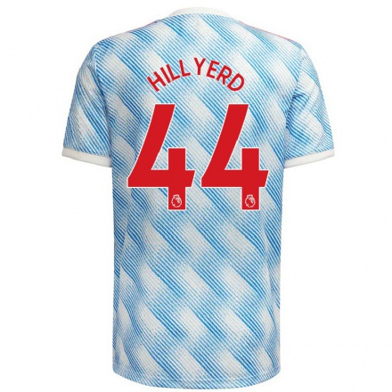 Herren Fußball Sophie Hillyerd #44 Blau Weiss Auswärtstrikot Trikot 2021/22 T-Shirt