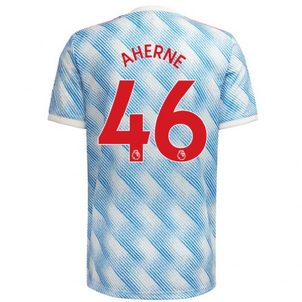 Herren Fußball Alyssa Aherne #46 Blau Weiss Auswärtstrikot Trikot 2021/22 T-Shirt