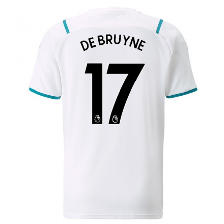 Herren Fußball Kevin De Bruyne #17 Weiß Auswärtstrikot Trikot 2021/22 T-Shirt