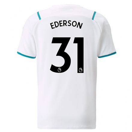 Herren Fußball Ederson #31 Weiß Auswärtstrikot Trikot 2021/22 T-Shirt