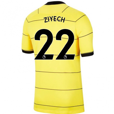 Herren Fußball Hakim Ziyech #22 Gelb Auswärtstrikot Trikot 2021/22 T-Shirt