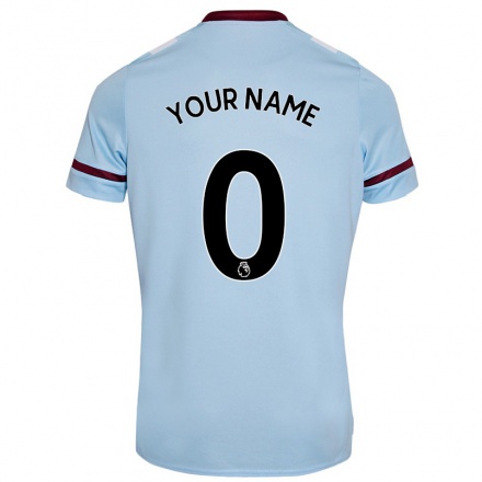 Herren Fußball Dein Name #0 Himmelblau Auswärtstrikot Trikot 2021/22 T-Shirt