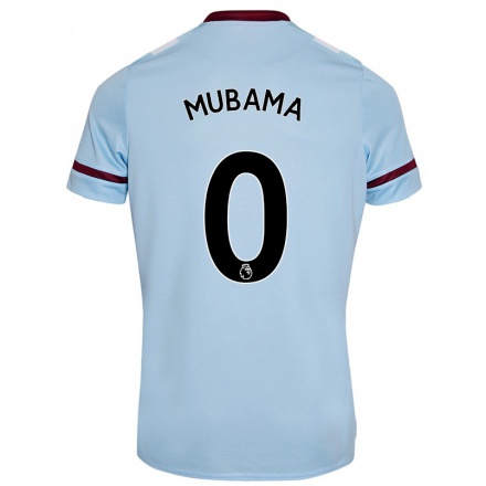 Herren Fußball Divin Mubama #0 Himmelblau Auswärtstrikot Trikot 2021/22 T-Shirt