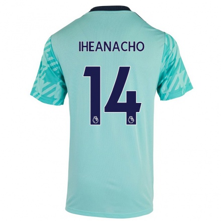 Herren Fußball Kelechi Iheanacho #14 Hellgrün Auswärtstrikot Trikot 2021/22 T-Shirt