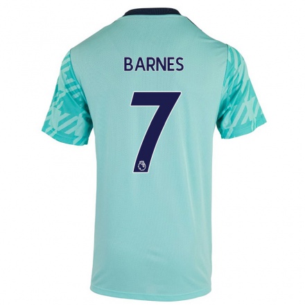 Herren Fußball Harvey Barnes #7 Hellgrün Auswärtstrikot Trikot 2021/22 T-Shirt