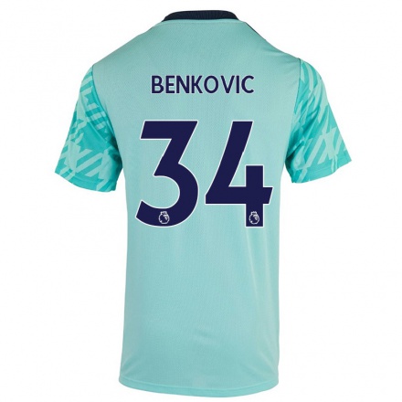 Herren Fußball Filip Benkovic #34 Hellgrün Auswärtstrikot Trikot 2021/22 T-shirt