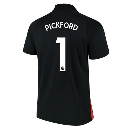 Herren Fußball Pickford #1 Schwarz Auswärtstrikot Trikot 2021/22 T-Shirt