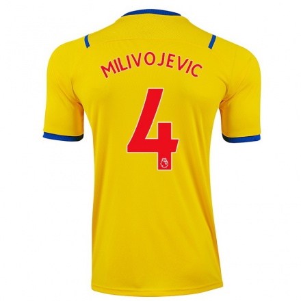 Herren Fußball Luka Milivojevic #4 Gelb Auswärtstrikot Trikot 2021/22 T-Shirt