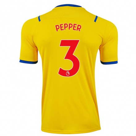 Herren Fußball Nicole Pepper #3 Gelb Auswärtstrikot Trikot 2021/22 T-Shirt