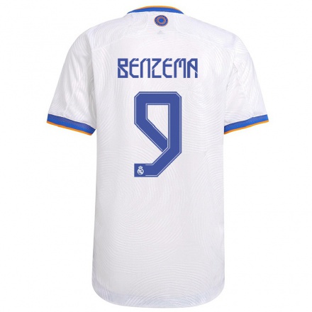 Herren Fußball Karim Benzema #9 Weiß Heimtrikot Trikot 2021/22 T-Shirt