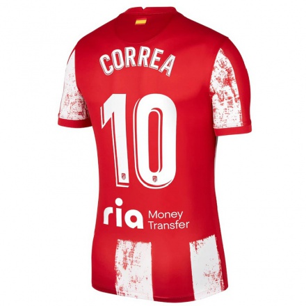 Herren Fußball Angel Correa #10 Rot-weib Heimtrikot Trikot 2021/22 T-shirt
