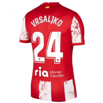 Herren Fußball Sime Vrsaljko #24 Rot-Weib Heimtrikot Trikot 2021/22 T-Shirt