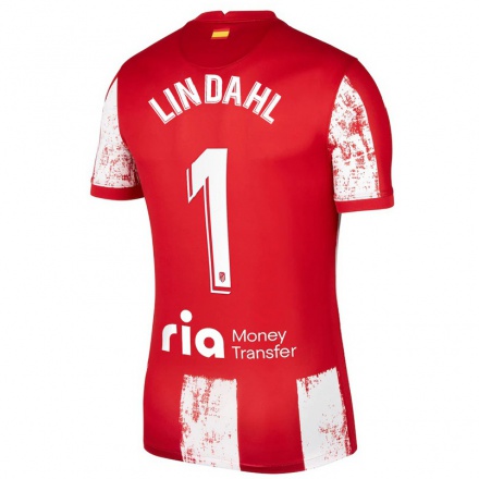 Herren Fußball Hedvig Lindahl #1 Rot-Weib Heimtrikot Trikot 2021/22 T-Shirt