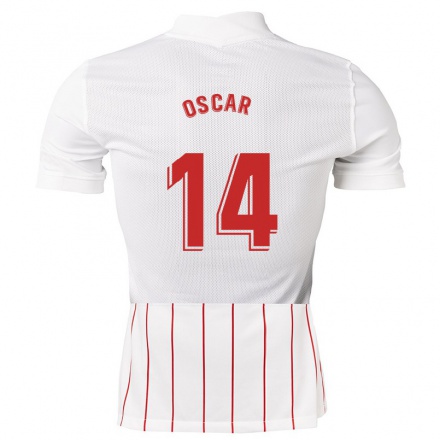 Herren Fußball Oscar Rodriguez #14 Weiß Heimtrikot Trikot 2021/22 T-shirt