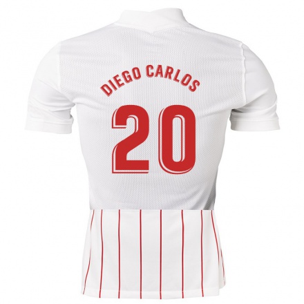 Herren Fußball Diego Carlos #20 Weiß Heimtrikot Trikot 2021/22 T-shirt