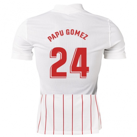 Herren Fußball Papu Gomez #24 Weiß Heimtrikot Trikot 2021/22 T-Shirt