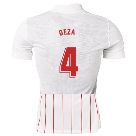 Herren Fußball Luca Deza #4 Weiß Heimtrikot Trikot 2021/22 T-Shirt