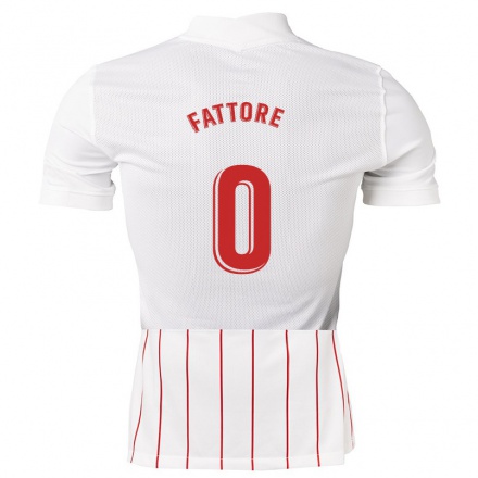 Herren Fußball Valentino Fattore #0 Weiß Heimtrikot Trikot 2021/22 T-Shirt