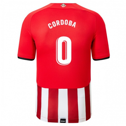Herren Fußball Inigo Cordoba #0 Rot-Weib Heimtrikot Trikot 2021/22 T-Shirt