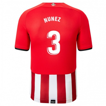 Herren Fußball Unai Nunez #3 Rot-Weib Heimtrikot Trikot 2021/22 T-Shirt