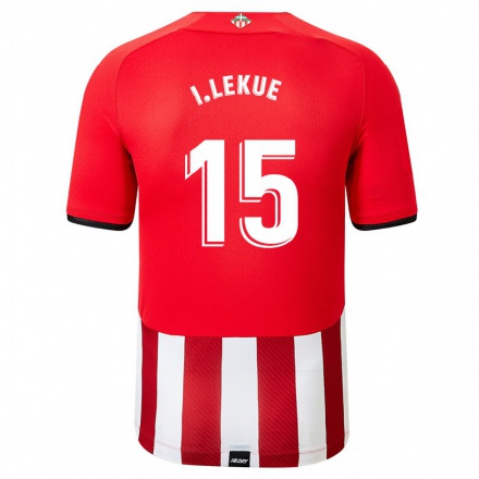 Herren Fußball Inigo Lekue #15 Rot-Weib Heimtrikot Trikot 2021/22 T-Shirt