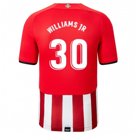 Herren Fußball Nico Williams #30 Rot-Weib Heimtrikot Trikot 2021/22 T-Shirt