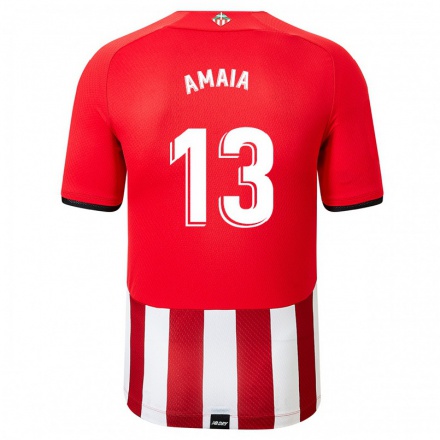 Herren Fußball Amaia #13 Rot-Weib Heimtrikot Trikot 2021/22 T-Shirt