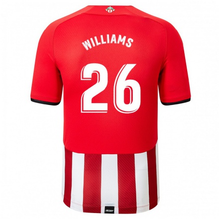 Herren Fußball Nico Williams #26 Rot-Weib Heimtrikot Trikot 2021/22 T-Shirt