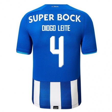 Herren Fußball Diogo Leite #4 Königsblau Heimtrikot Trikot 2021/22 T-shirt