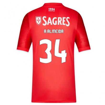Herren Fußball Andre Almeida #34 Rot Heimtrikot Trikot 2021/22 T-shirt