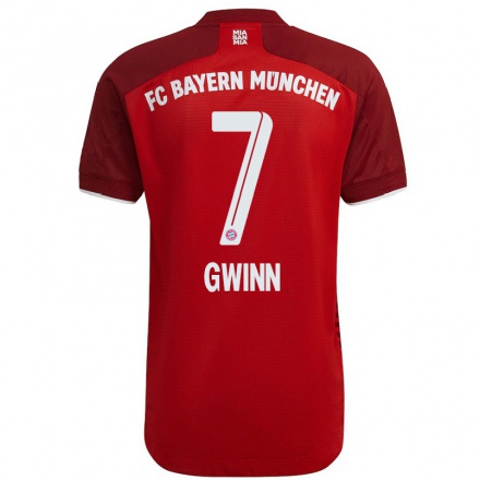 Herren Fußball Giulia Gwinn #7 Dunkelrot Heimtrikot Trikot 2021/22 T-Shirt