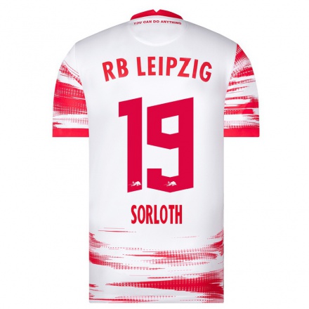 Herren Fußball Alexander Sorloth #19 Rot-Weib Heimtrikot Trikot 2021/22 T-Shirt