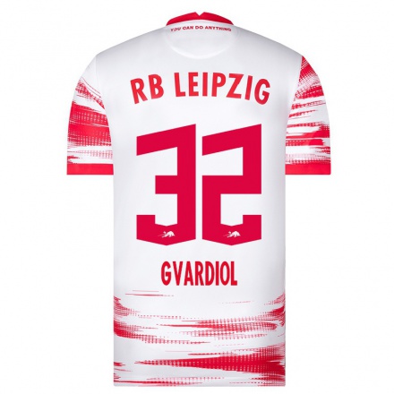 Herren Fußball Josko Gvardiol #32 Rot-Weib Heimtrikot Trikot 2021/22 T-Shirt