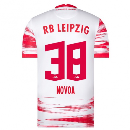 Herren Fußball Hugo Novoa #38 Rot-Weib Heimtrikot Trikot 2021/22 T-Shirt