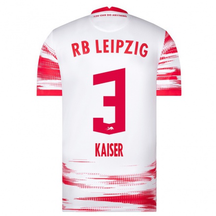 Herren Fußball Johanna Kaiser #3 Rot-Weib Heimtrikot Trikot 2021/22 T-Shirt