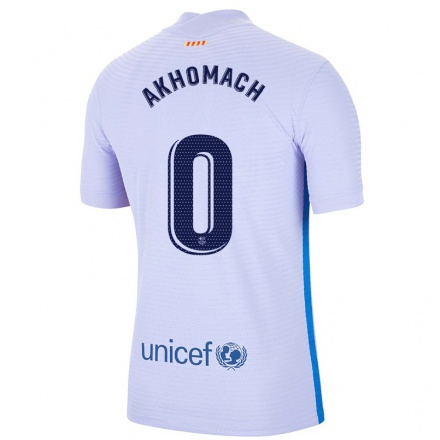 Herren Fußball Ilias Akhomach #0 Hellviolett Auswärtstrikot Trikot 2021/22 T-shirt