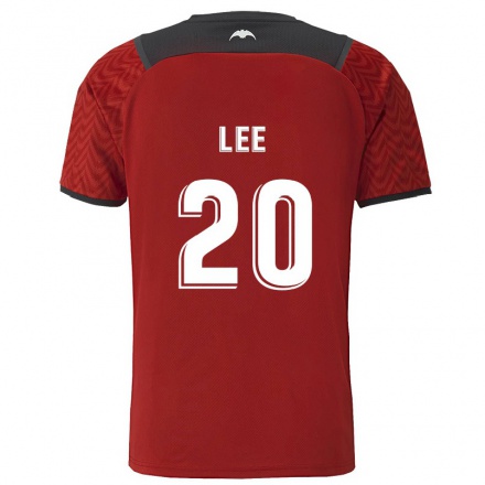 Herren Fußball Kang-in Lee #20 Dunkelrot Auswärtstrikot Trikot 2021/22 T-Shirt