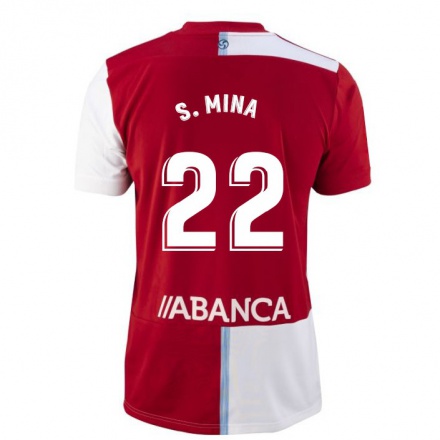 Herren Fußball Santi Mina #22 Rot-Weib Auswärtstrikot Trikot 2021/22 T-Shirt