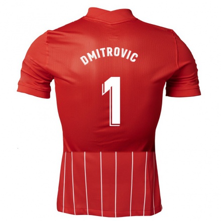 Herren Fußball Marko Dmitrovic #1 Dunkelrot Auswärtstrikot Trikot 2021/22 T-Shirt