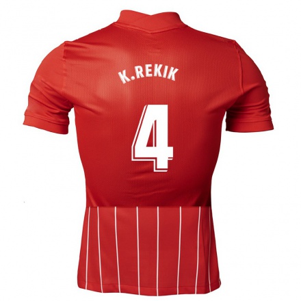 Herren Fußball Karim Rekik #4 Dunkelrot Auswärtstrikot Trikot 2021/22 T-Shirt
