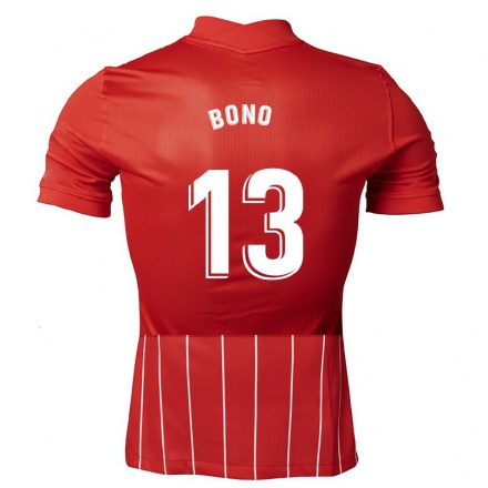 Herren Fußball Bono #13 Dunkelrot Auswärtstrikot Trikot 2021/22 T-Shirt