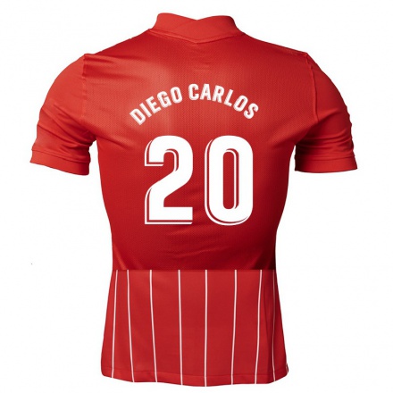 Herren Fußball Diego Carlos #20 Dunkelrot Auswärtstrikot Trikot 2021/22 T-Shirt