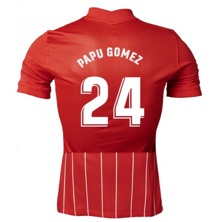 Herren Fußball Papu Gomez #24 Dunkelrot Auswärtstrikot Trikot 2021/22 T-Shirt