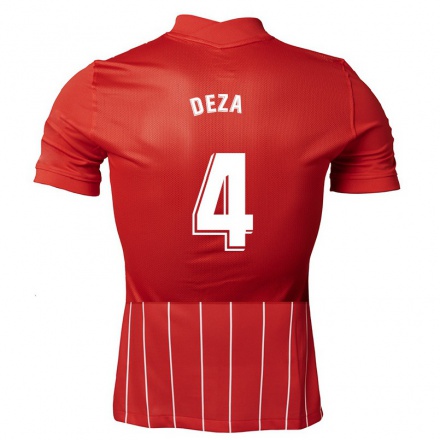 Herren Fußball Luca Deza #4 Dunkelrot Auswärtstrikot Trikot 2021/22 T-Shirt