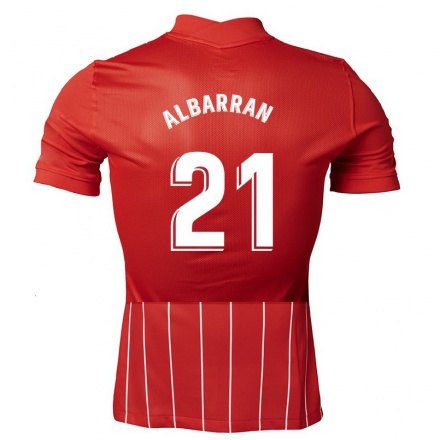 Herren Fußball Maite Albarran #21 Dunkelrot Auswärtstrikot Trikot 2021/22 T-Shirt