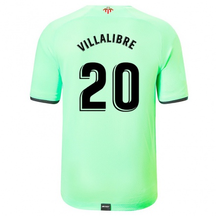 Herren Fußball Asier Villalibre #20 Hellgrün Auswärtstrikot Trikot 2021/22 T-Shirt