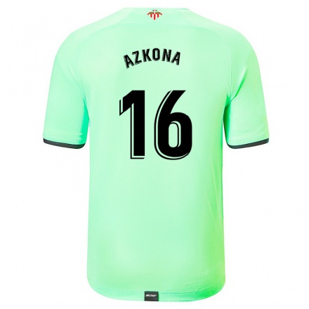 Herren Fußball Ane Azkona #16 Hellgrün Auswärtstrikot Trikot 2021/22 T-Shirt